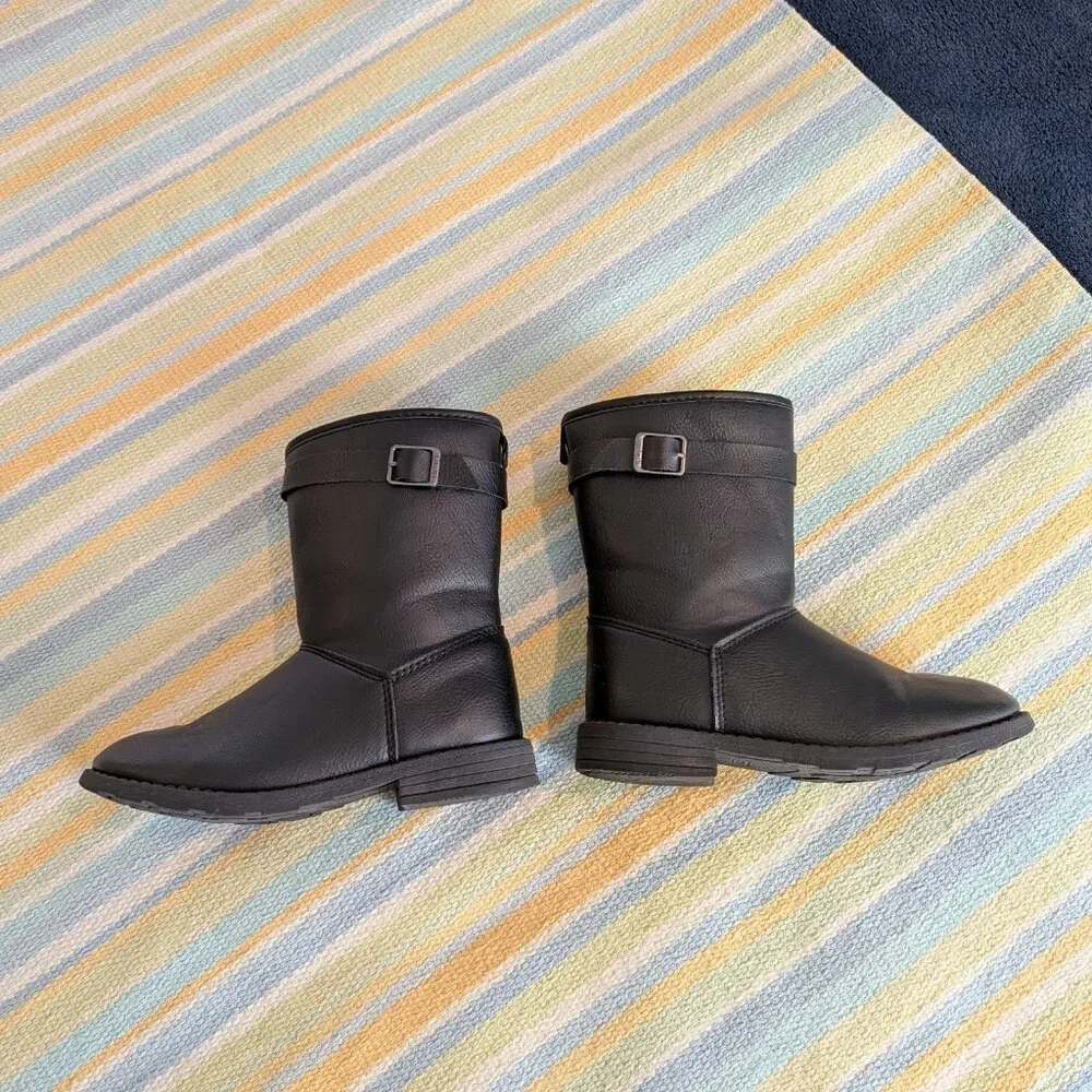 ⭐ Girls Carter's Tall Black Buckle Boots size 12